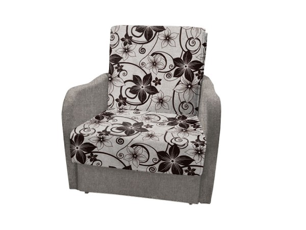 Кресло-кровать Виктория-1 (рогожка цветок крупный коричневый/рогожка бежевый)