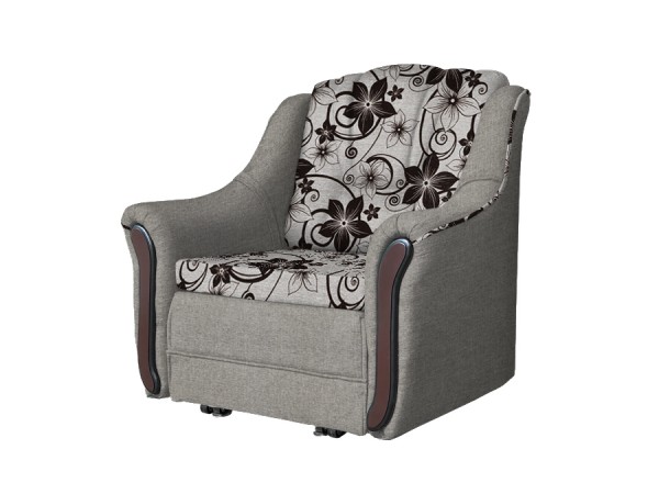 Кресло-кровать Виктория (рогожка цветок крупный коричневый/рогожка бежевый)