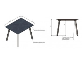 Стол с керамической столешницей Граф серый