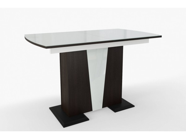 Стол Фрегат обеденный Венге/Стекло белое)