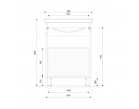 Тумба Aris 70Н 2я. Белый глянец