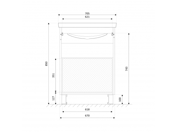 Тумба Aris 70Н 2я. Белый глянец