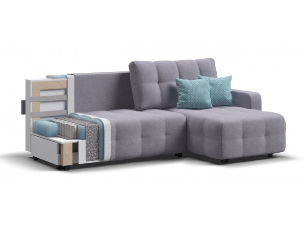 Угловой диван DANDY Euro SE Рогожка Malmo платина