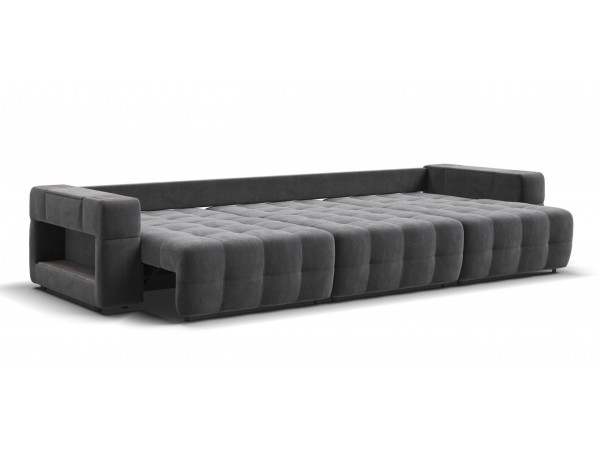 Диван BOSS.XO MAX велюр Monolit серый / WOOD Rock