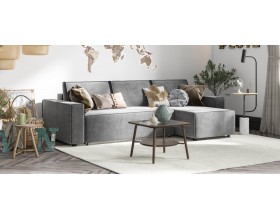 Норд угловой диван Велюр Монолит серый