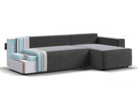 Норд угловой диван Велюр Монолит серый