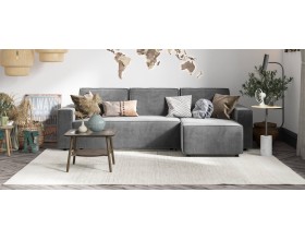 Норд угловой диван Велюр Монолит серый