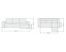 Норд угловой диван Велюр Монолит серый