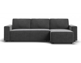 Норд угловой диван Велюр Монолит серый