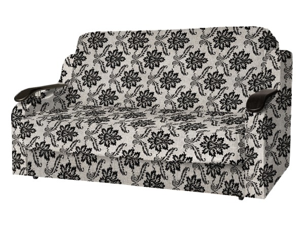 Диван Виктория 140 с декором (рогожка вензель коричневый)