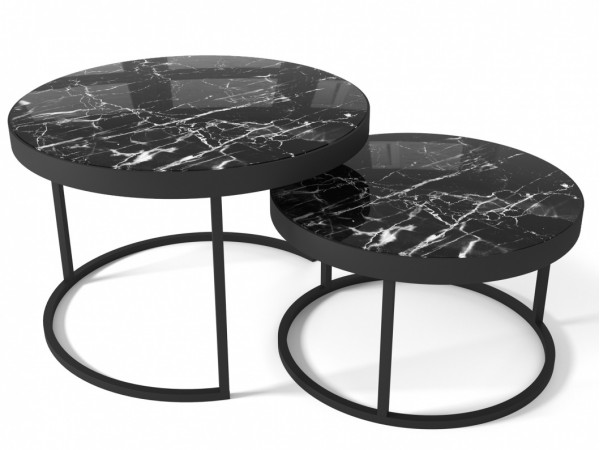 Стол Stolline Эрвин черный/черный мрамор