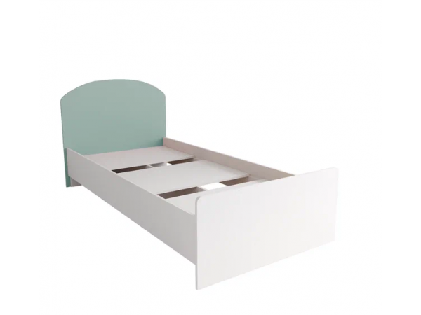 Кровать 900 МС Лавис КРД 900.1 Белый софт/Зеленый софт