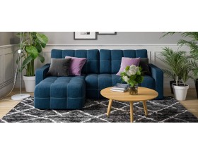 Денди угловой диван Рогожка Мальмо синий