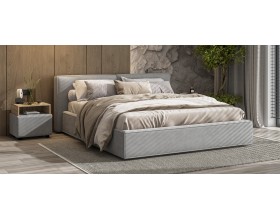 Норд Кровать+ПМ 160*200 Велюр Монолит сталь