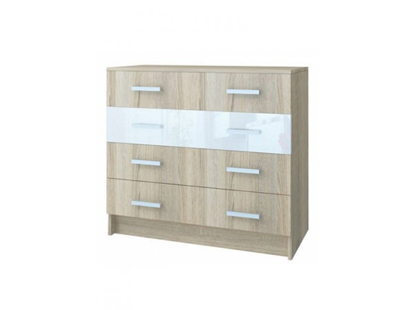 Комод  К800 Беатрис сонома / белый глянец