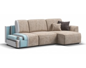 Кинг угловой диван Велюр Алькантара пепел