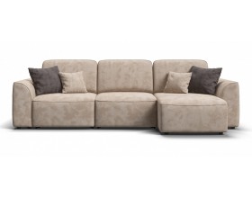 Кинг угловой диван Велюр Алькантара пепел