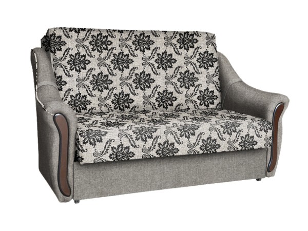 Диван Виктория 140 (рогожка вензель коричневый/рогожка бежевый)