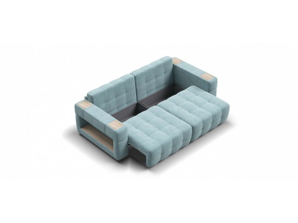 Диван BOSS.XO велюр MONOLIT Aqua NEW / WOOD Snow