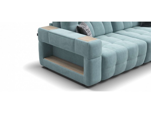 Диван BOSS.XO велюр MONOLIT Aqua NEW / WOOD Snow