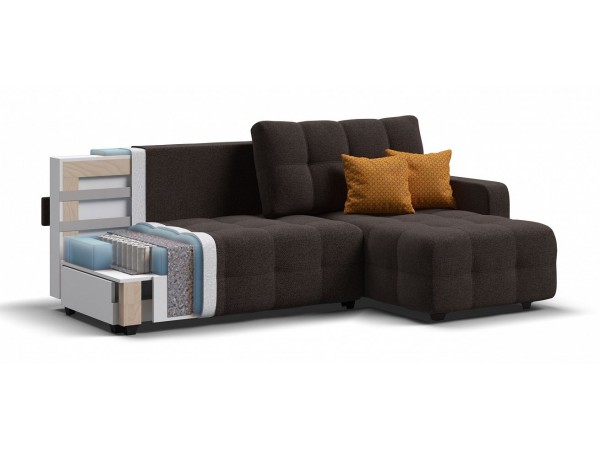 Угловой диван DANDY Euro SE рогожка Malmo шоколад