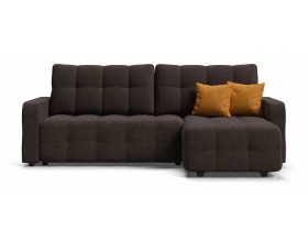 Денди угловой диван Рогожка Мальмо шоколад