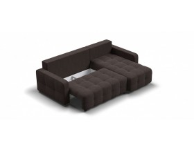 Денди угловой диван Рогожка Мальмо шоколад