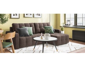 Денди угловой диван Рогожка Мальмо шоколад