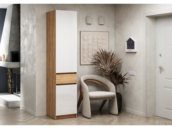 Шкаф Стоуби ШК-500 Дуб крафт золотой/Глянец белый