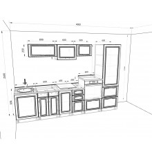 Кухня Вариант фасада Вита Белый 3,2м