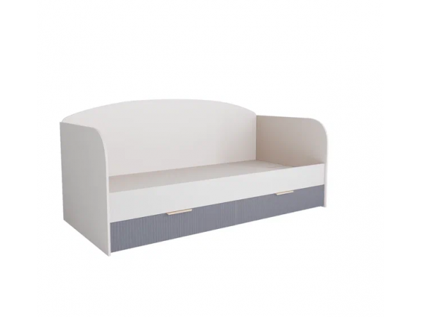 Кровать с ящиками МС Лавис ДКД 2000.1 Белый софт/Серый Эмалит