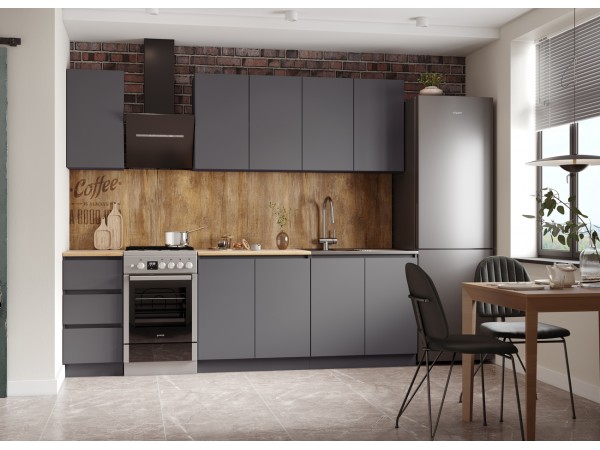 Кухня Мори 2,0 м. Графит  Кухня Мори 2,0 м. Графит