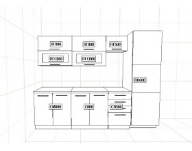 Кухня Вариант фасада Капри Липа белый 2,7 м 