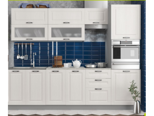 Кухня Вариант фасада Капри Липа белый 2,7 м  Кухня Вариант фасада Капри Липа белый 2,7 м