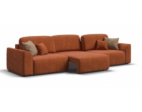 Кинг Макс диван Велюр Алькантара оранж