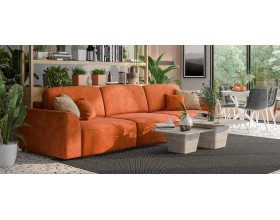 Кинг Макс диван Велюр Алькантара оранж