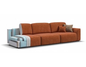 Кинг Макс диван Велюр Алькантара оранж