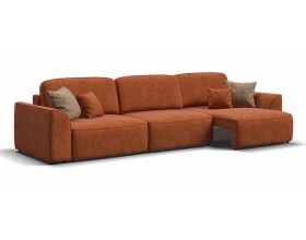 Кинг Макс диван Велюр Алькантара оранж