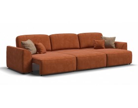 Кинг Макс диван Велюр Алькантара оранж