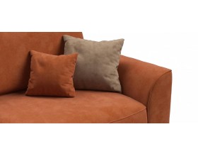 Кинг Макс диван Велюр Алькантара оранж