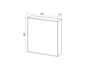 Зеркало Соната 60 1д. Белый глянец