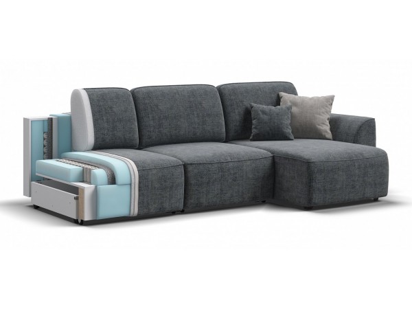 Угловой диван KING SE Шенилл IQ серый