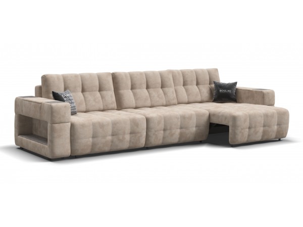 Диван BOSS.XO MAX Велюр Alkantara пепел / WOOD Rock