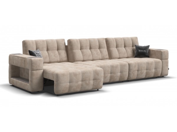 Диван BOSS.XO MAX Велюр Alkantara пепел / WOOD Rock