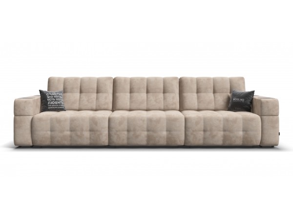 Диван BOSS.XO MAX Велюр Alkantara пепел / WOOD Rock