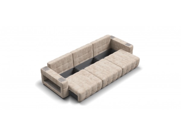 Диван BOSS.XO MAX Велюр Alkantara пепел / WOOD Rock