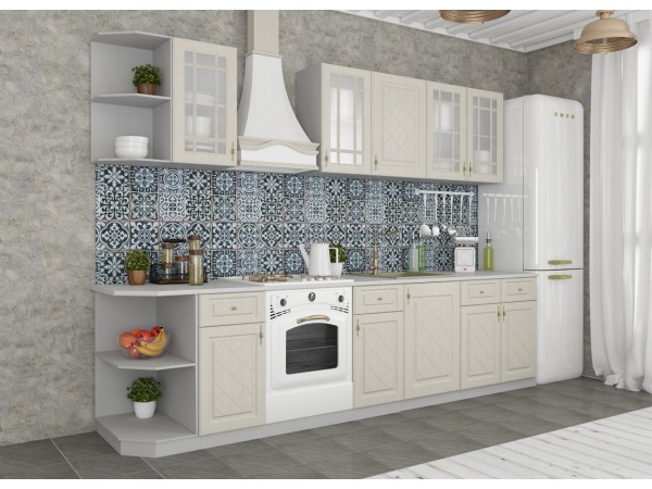 Кухня ДСВ Мебель Вариант фасада Гранд Крем 2,4 м 