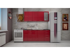 Кухня София гранат металлик 1,8 м.