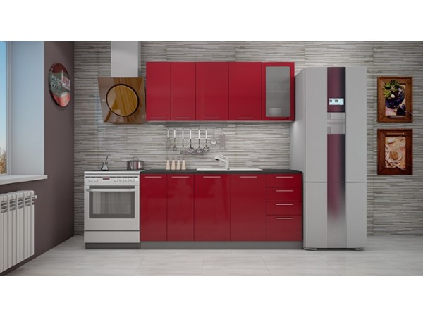 Кухня София гранат металлик 1,8 м.