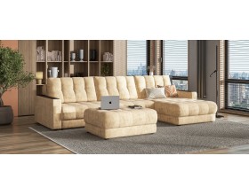 Босс Макс угловой диван Велюр Роял шампань